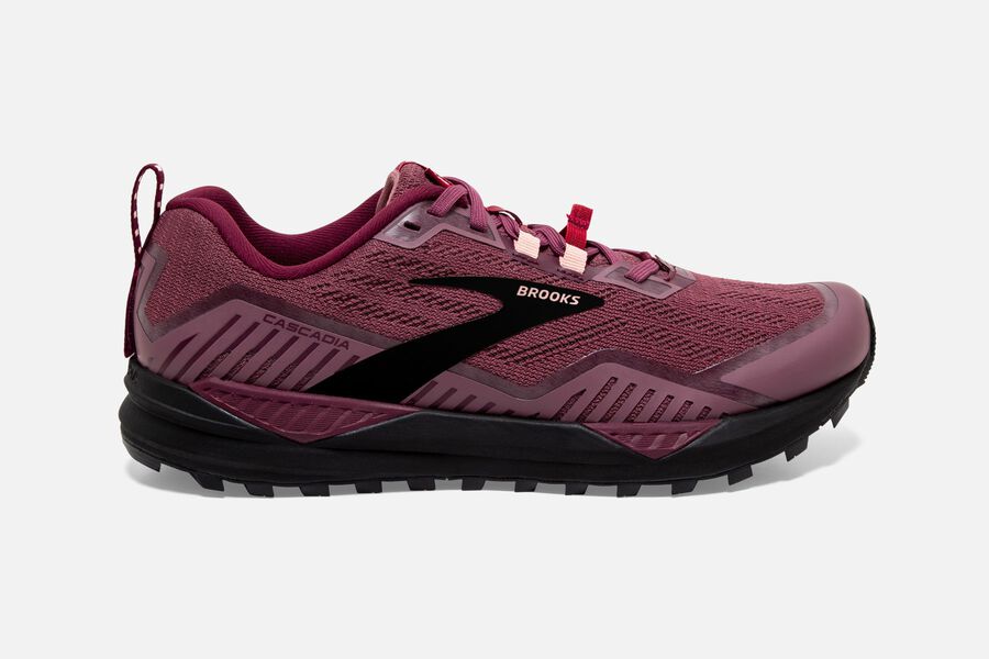 Brooks Cascadia 15 Trail Running Shoes Womens Burgundy 586097-XAT